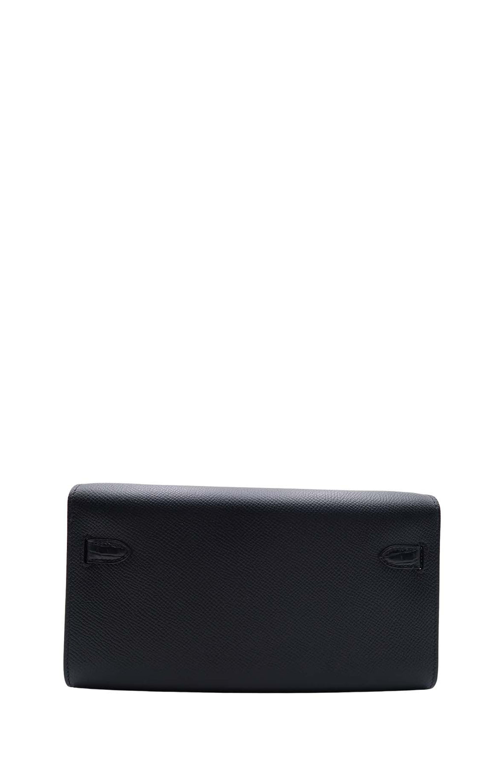 Kelly to Go Wallet in Epsom and Alligator Leather Black