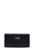 Kelly to Go Wallet in Epsom and Alligator Leather Black