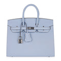 Hermes Birkin 25 Sellier Bag Blue Brume Epsom Palladium Hardware New