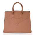 Hermes Shadow Birkin 35 Bag Limited Edition Gold Evercalf Leather New