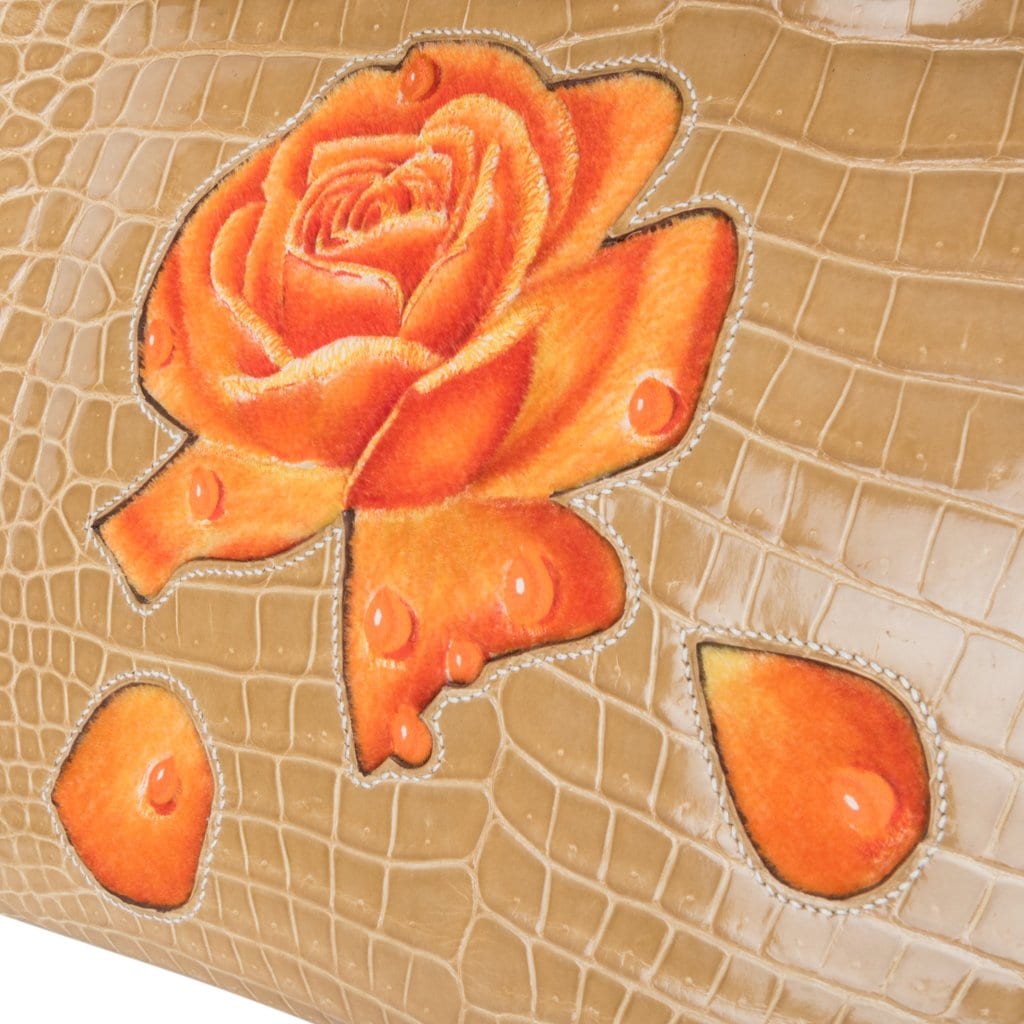 Hermes Limited Edition Special Order HSS Birkin 35 Bag Poussiere La Rosee Porosus Crocodile with Palladium Hardware