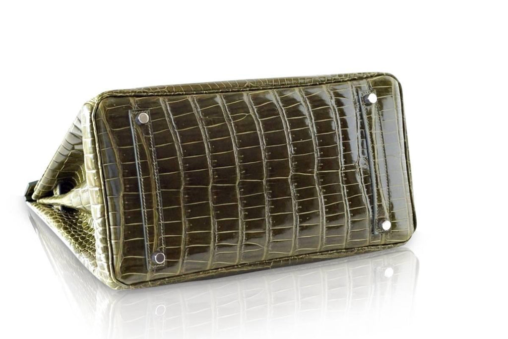 Hermes Birkin 35 Bag Vert Veronese Porosus Crocodile Palladium Hardware
