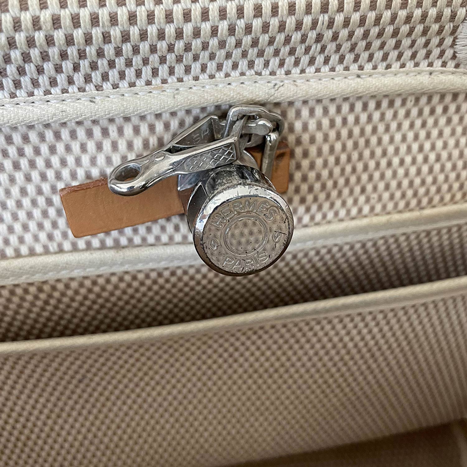 HermÃƒÆ’Ã‚Â¨s Herbag PM Toile Beige