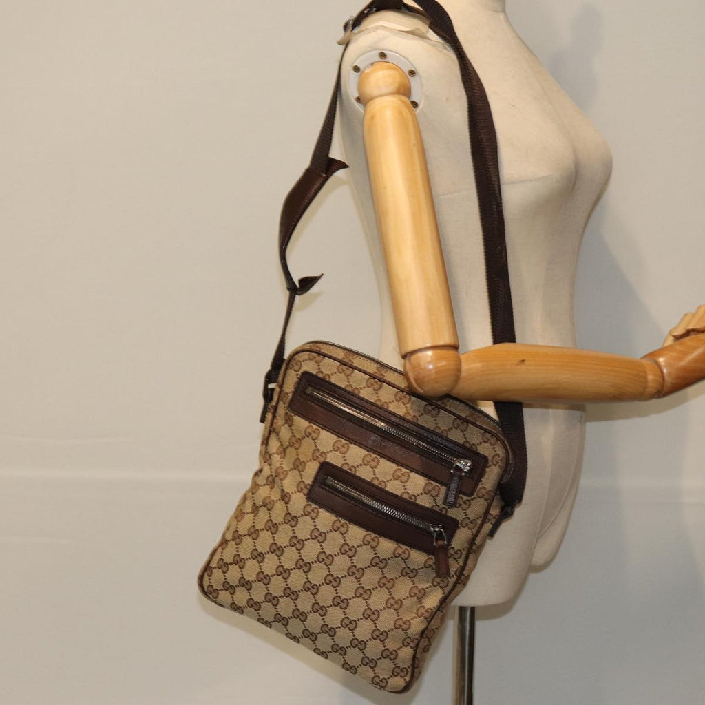 GUCCI GG Canvas Shoulder Bag Beige 92551 hk1276