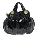 GUCCI Histeria Hand Bag Enamel 2way Black 197016 hk1277