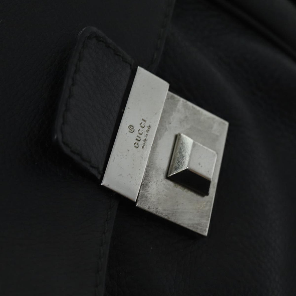 GUCCI Hand Bag Leather 2way Black hk1295