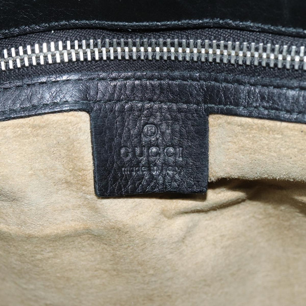 GUCCI Hand Bag Leather 2way Black hk1295