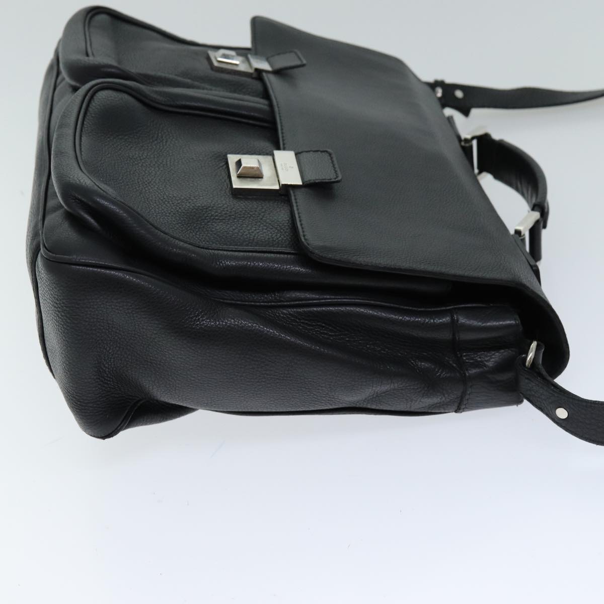 GUCCI Hand Bag Leather 2way Black hk1295