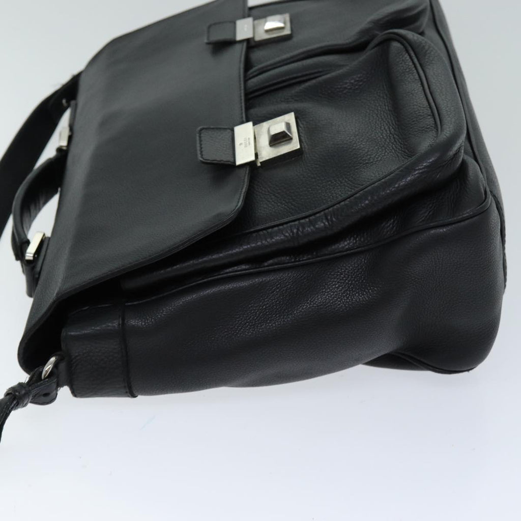 GUCCI Hand Bag Leather 2way Black hk1295