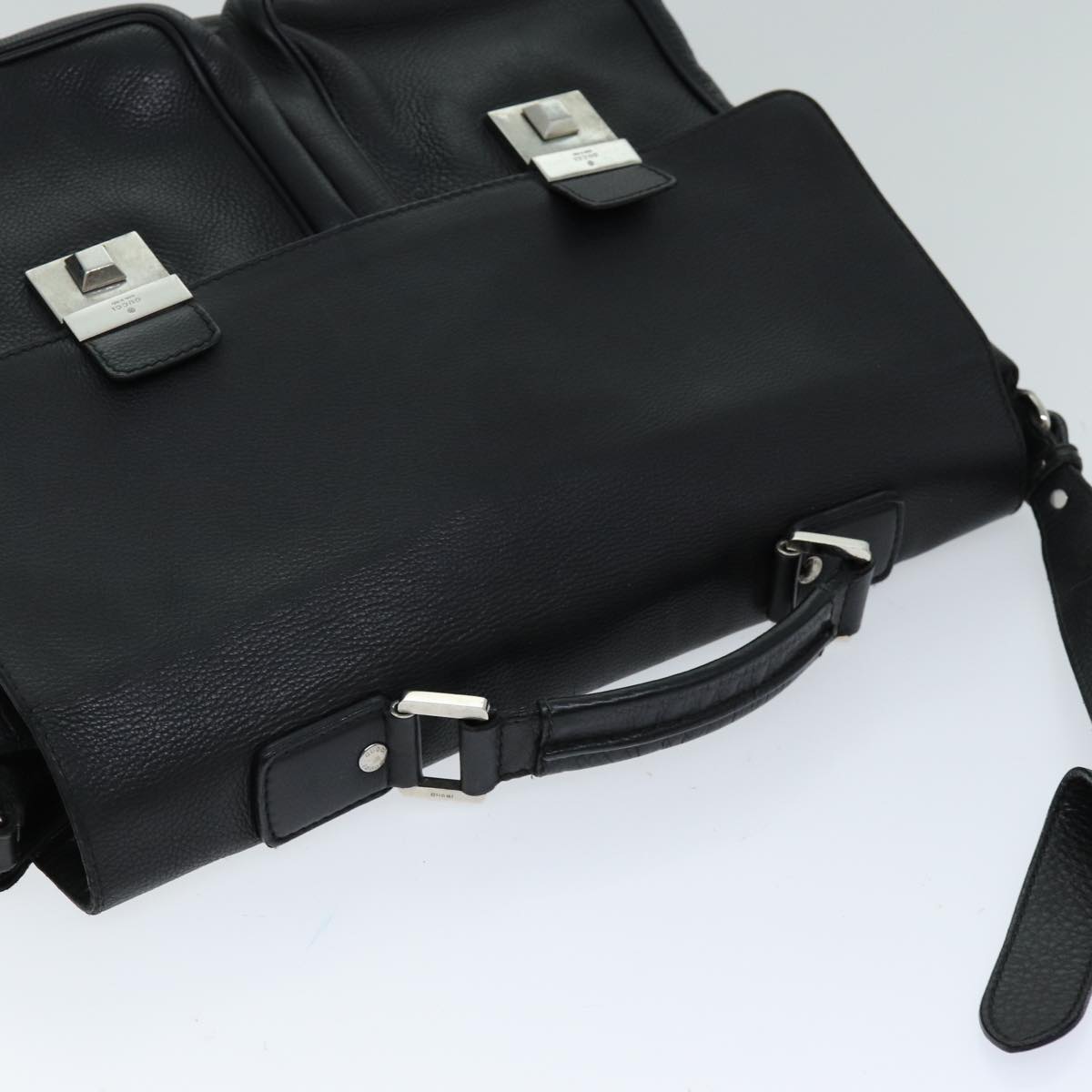 GUCCI Hand Bag Leather 2way Black hk1295