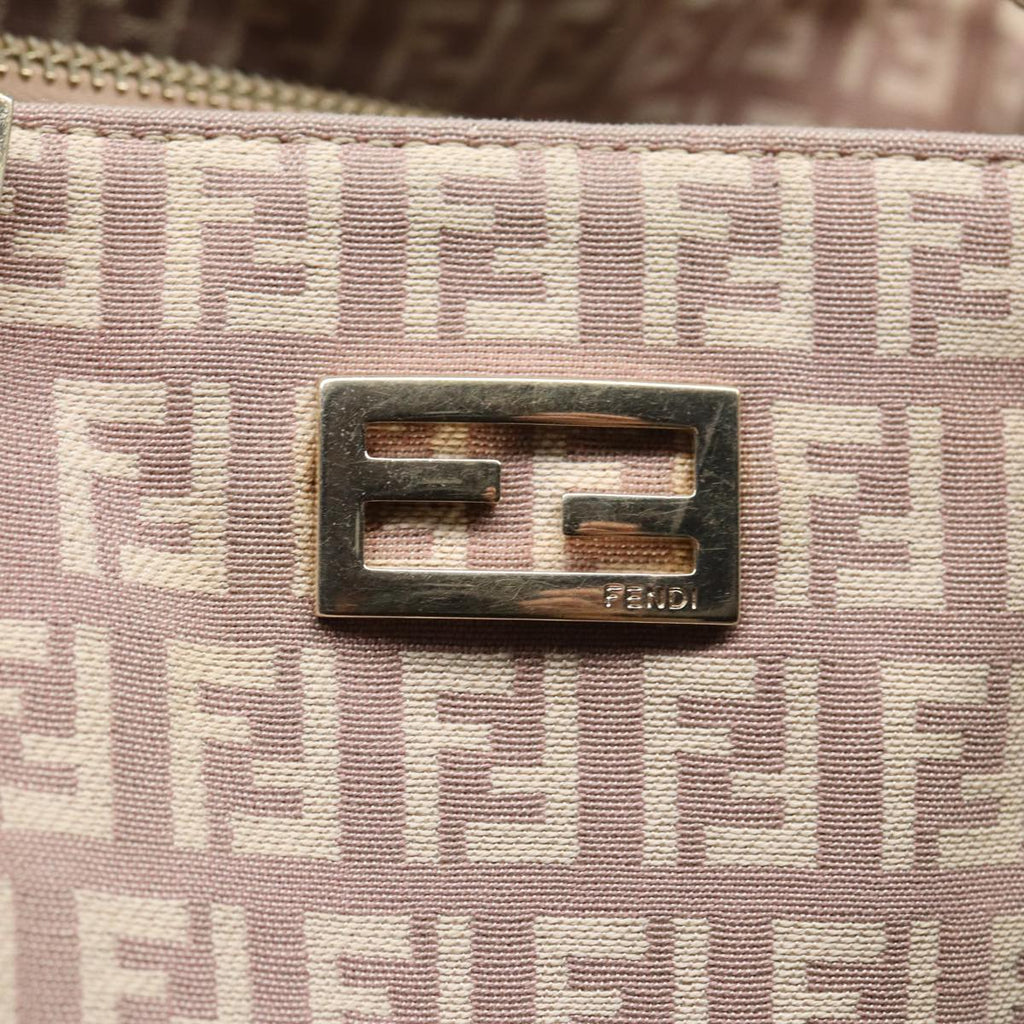 FENDI Zucchino Canvas Hand Bag Pink hk1386