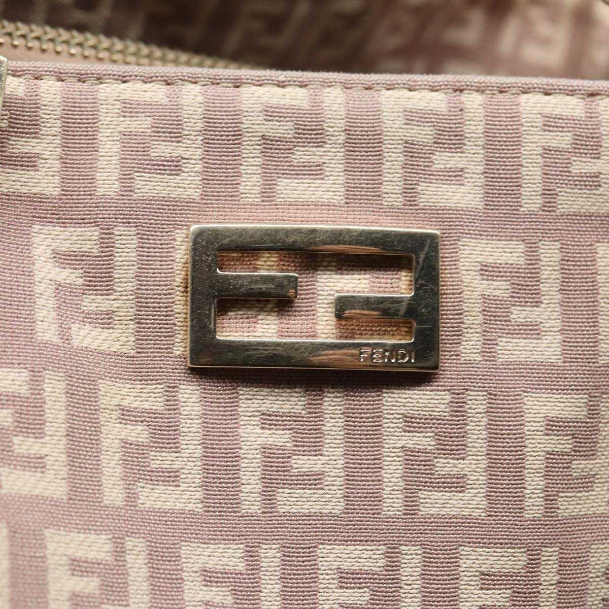 FENDI Zucchino Canvas Hand Bag Pink hk1386