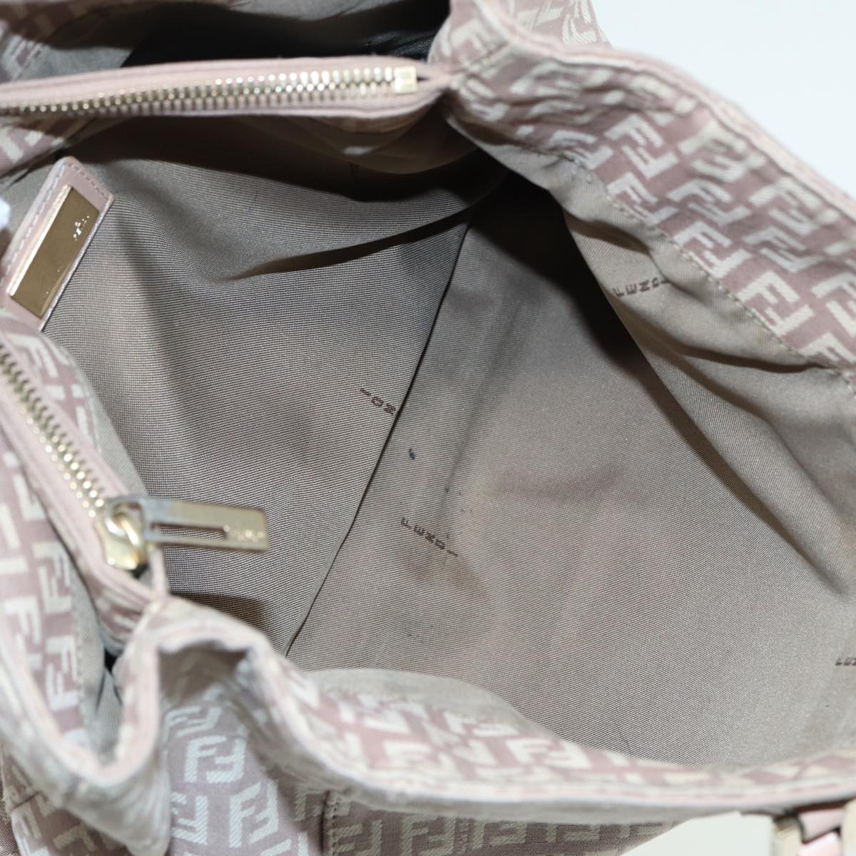 FENDI Zucchino Canvas Hand Bag Pink hk1386