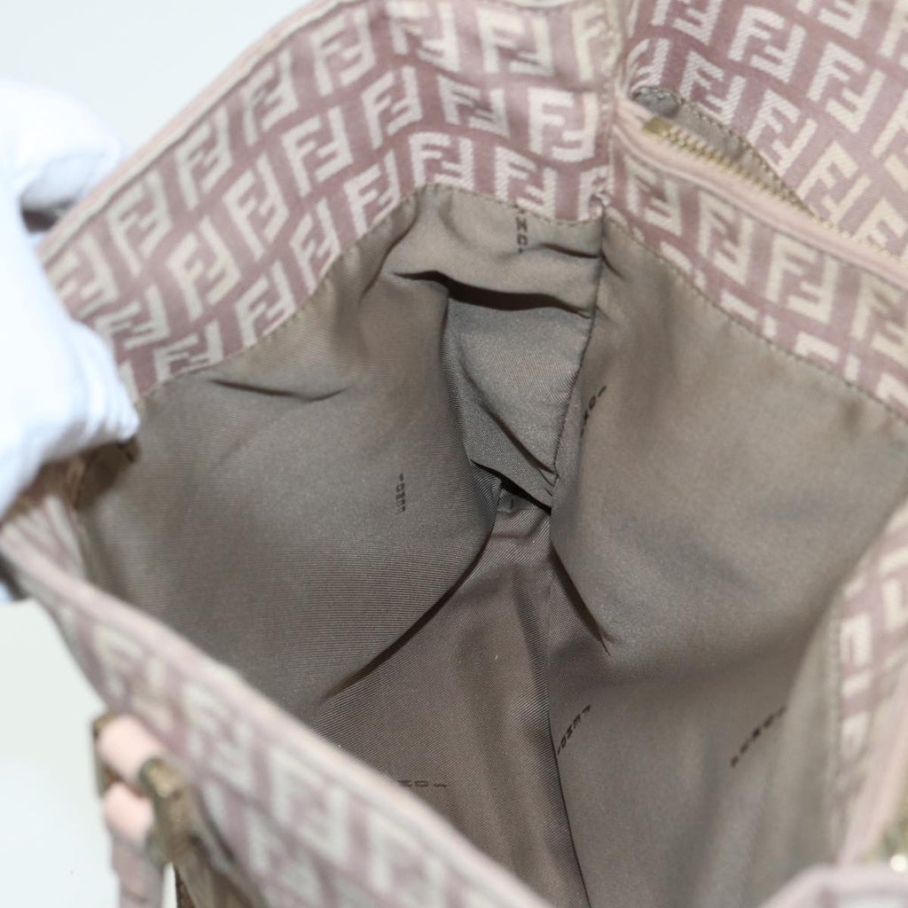 FENDI Zucchino Canvas Hand Bag Pink hk1386