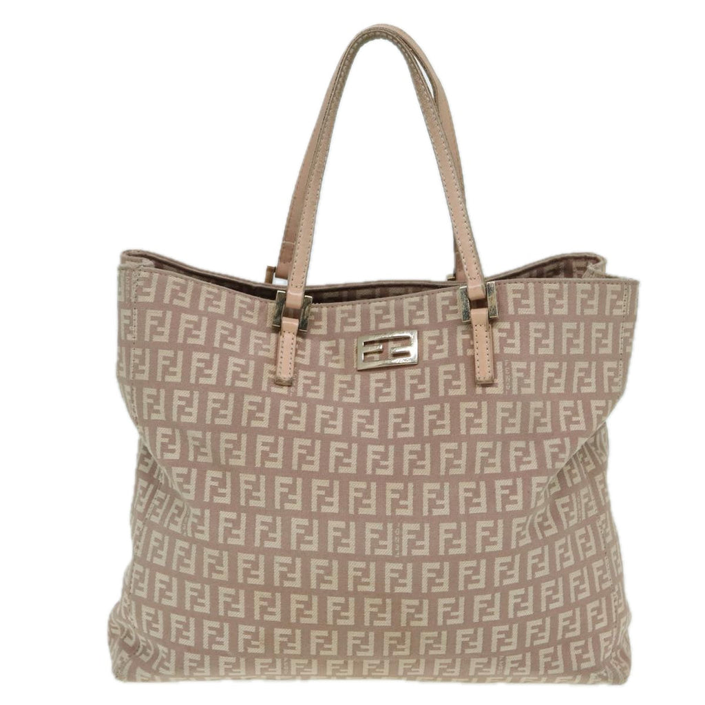 FENDI Zucchino Canvas Hand Bag Pink hk1386