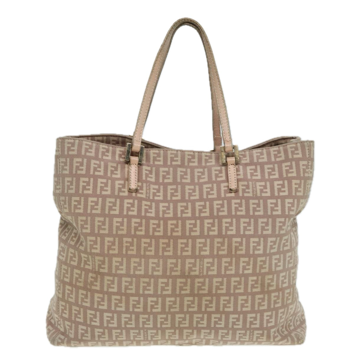FENDI Zucchino Canvas Hand Bag Pink hk1386
