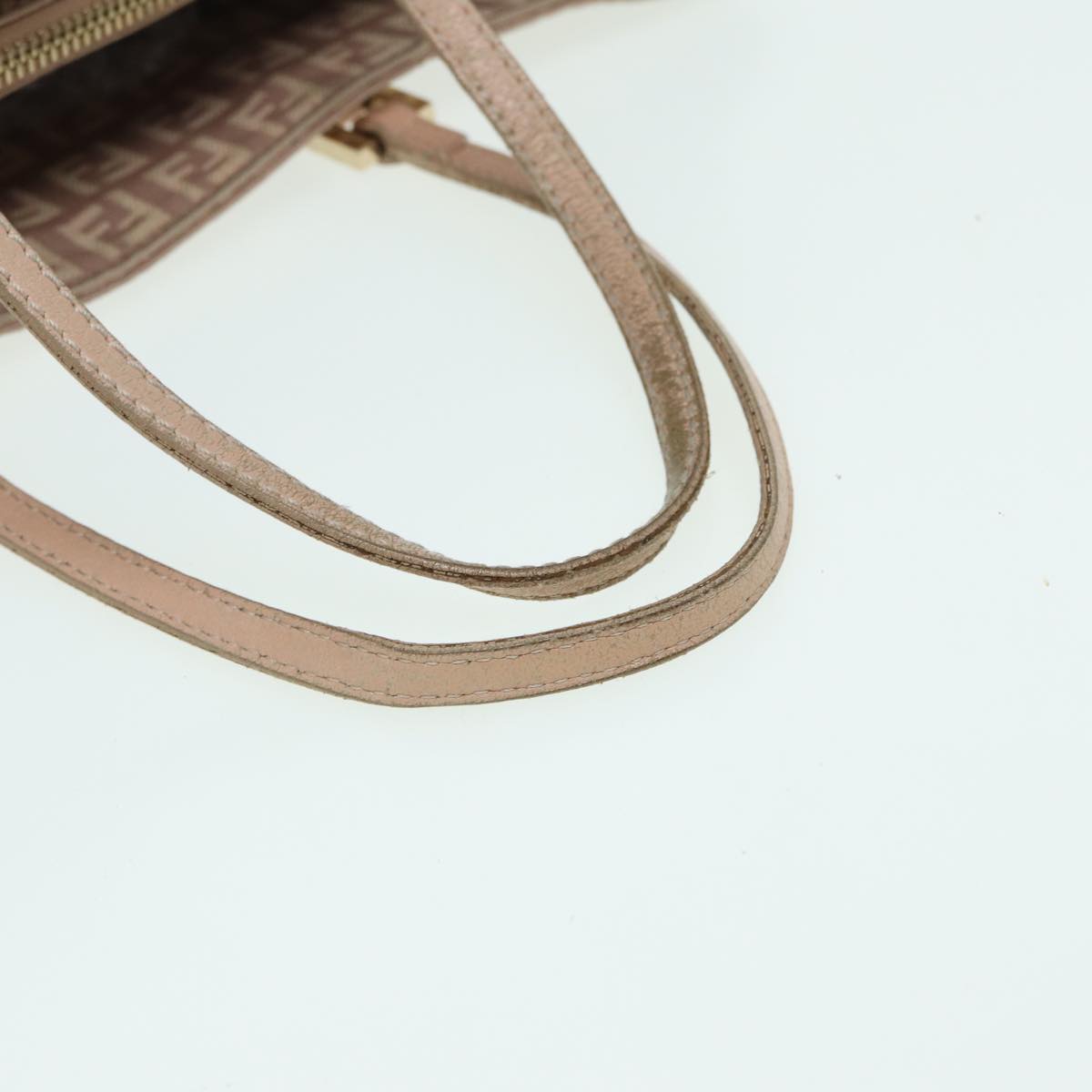 FENDI Zucchino Canvas Hand Bag Pink hk1386