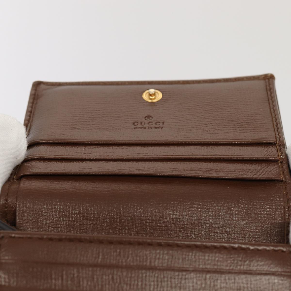GUCCI Horsebit GG Supreme Compact Wallet PVC Beige 621887 hk1408