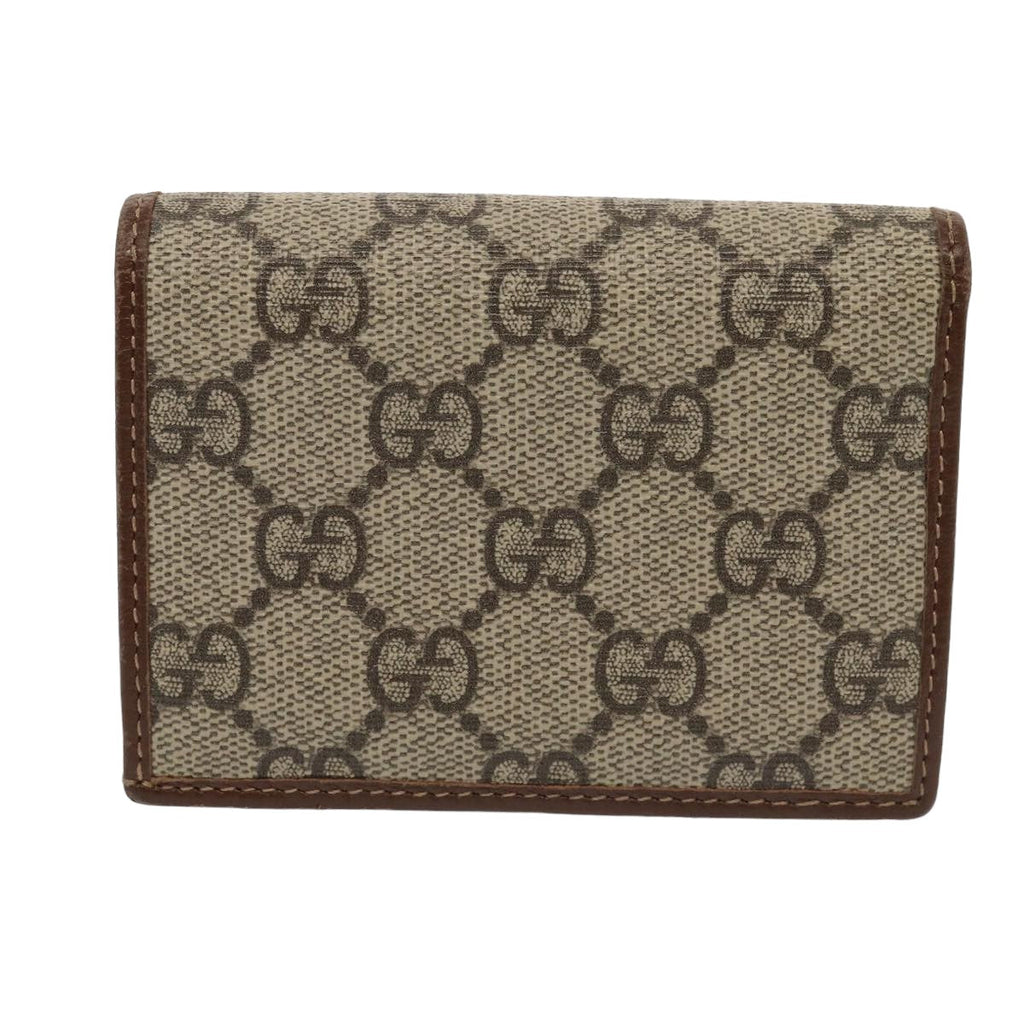 GUCCI Horsebit GG Supreme Compact Wallet PVC Beige 621887 hk1408