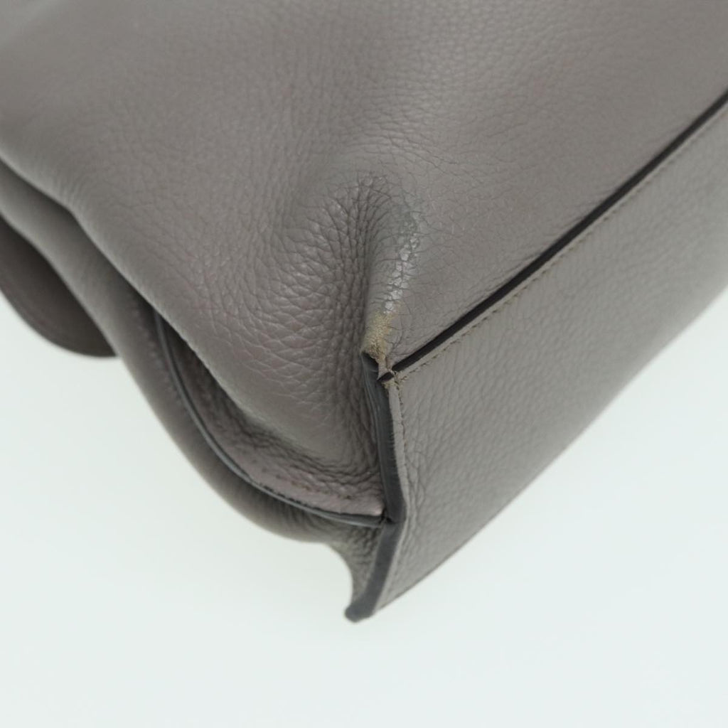 GUCCI Bamboo Daily Hand Bag Leather Gray 370831 hk1420