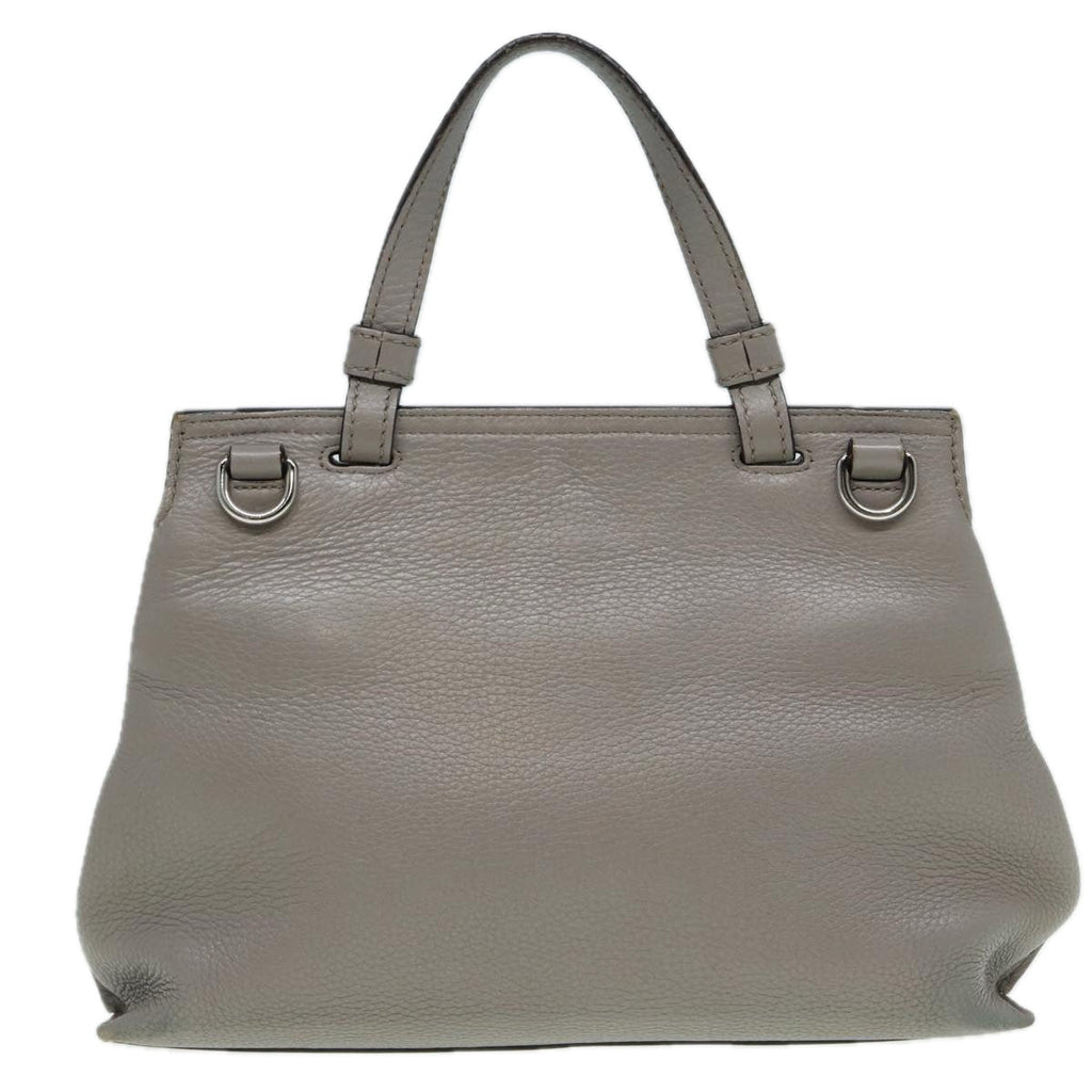 GUCCI Bamboo Daily Hand Bag Leather Gray 370831 hk1420