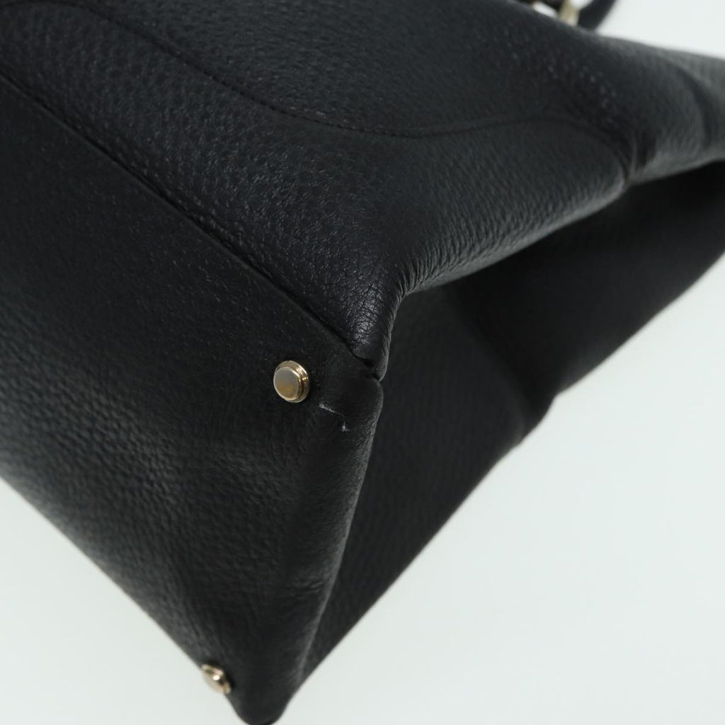 GUCCI Hand Bag Leather Black 130994 hk1433