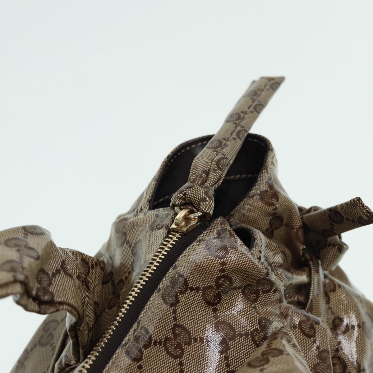 GUCCI GG Crystal Hand Bag Beige 197020 hk1447