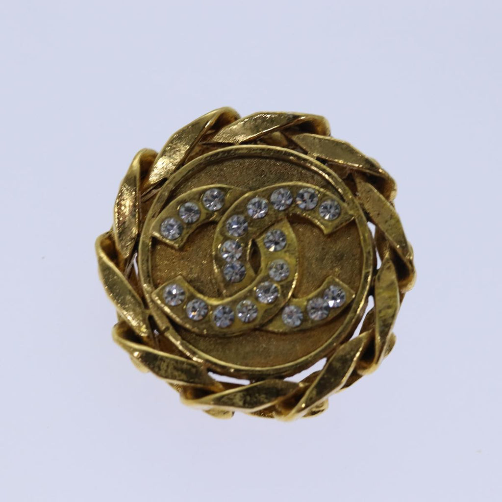 CHANEL COCO Mark Earring metal Gold CC hk1465