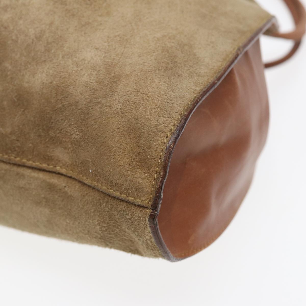GUCCI Hand Bag Suede Beige hk1499