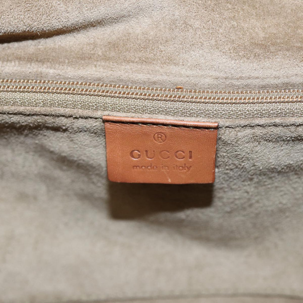 GUCCI Hand Bag Suede Beige hk1499