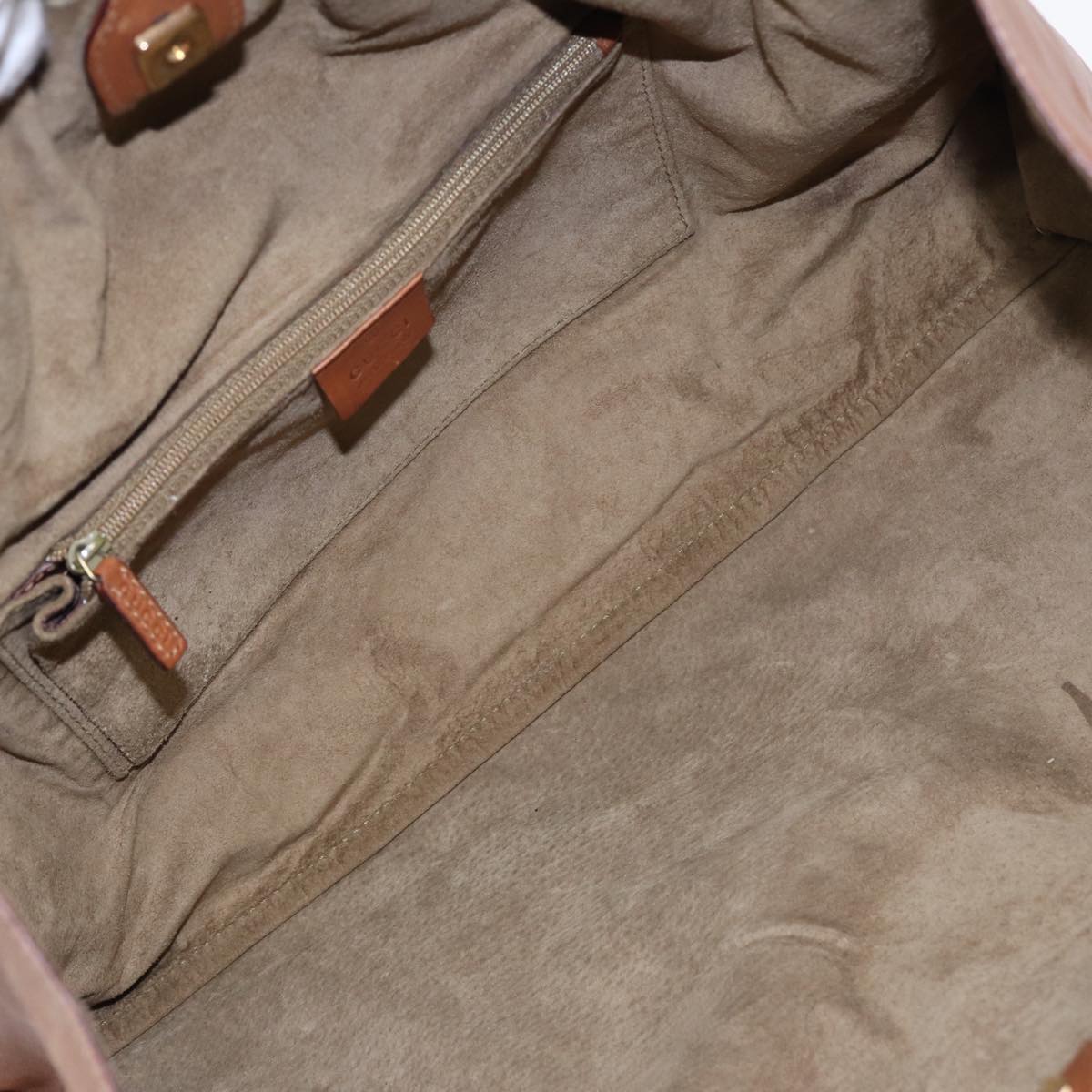 GUCCI Hand Bag Suede Beige hk1499
