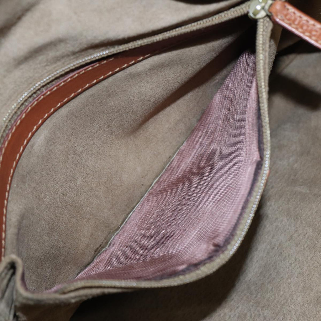 GUCCI Hand Bag Suede Beige hk1499