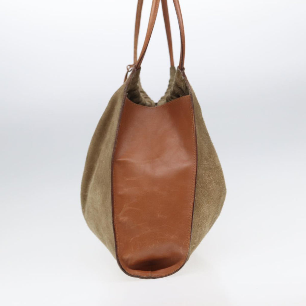 GUCCI Hand Bag Suede Beige hk1499