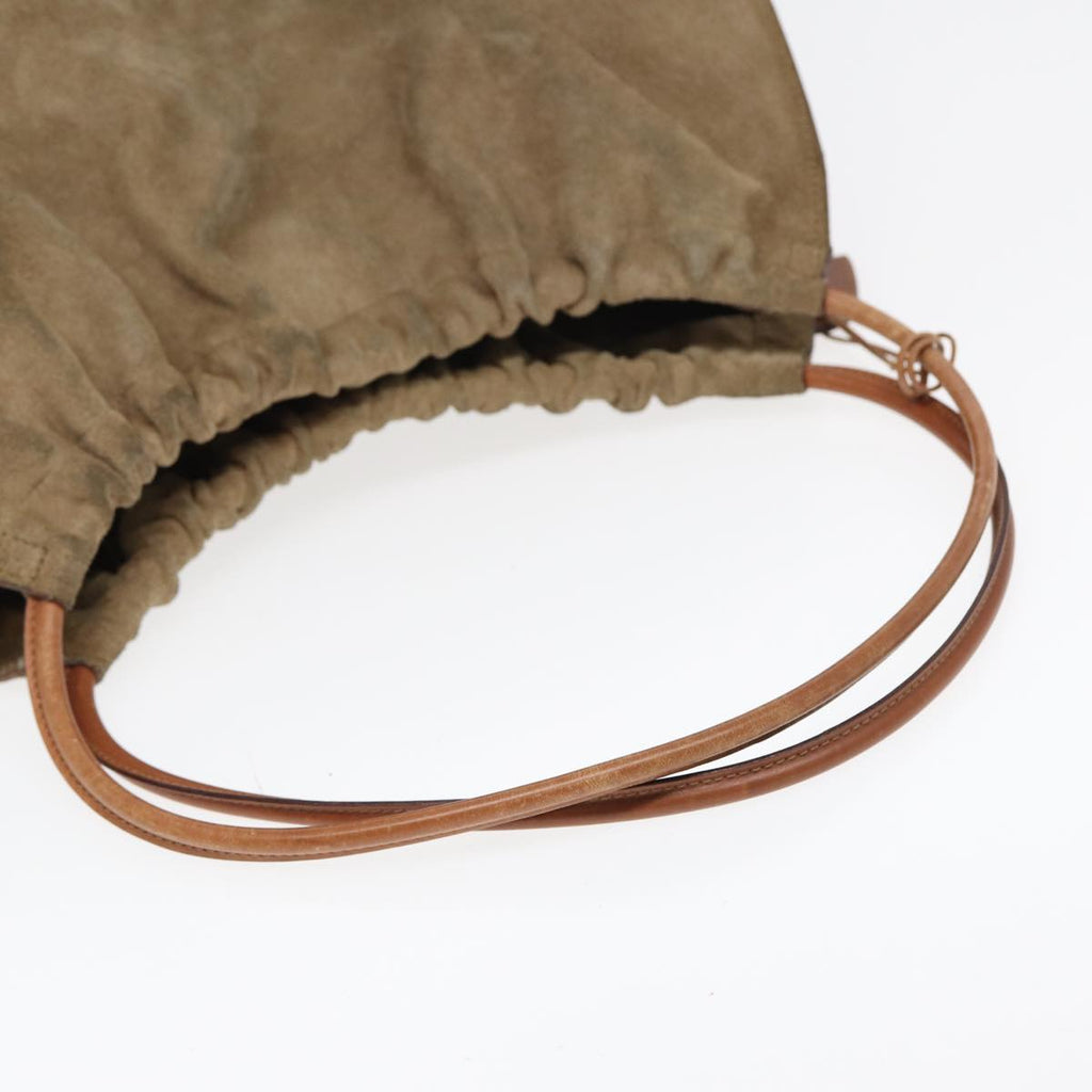 GUCCI Hand Bag Suede Beige hk1499