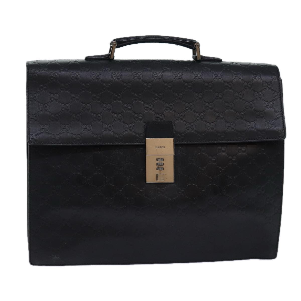 GUCCI GG Canvas Guccissima Hand Bag Leather Black 34045 hk1513