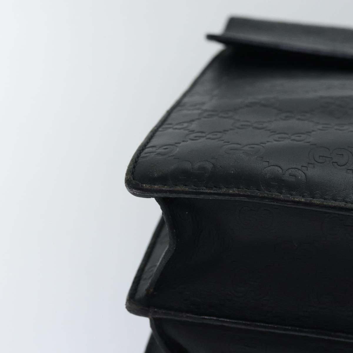 GUCCI GG Canvas Guccissima Hand Bag Leather Black 34045 hk1513