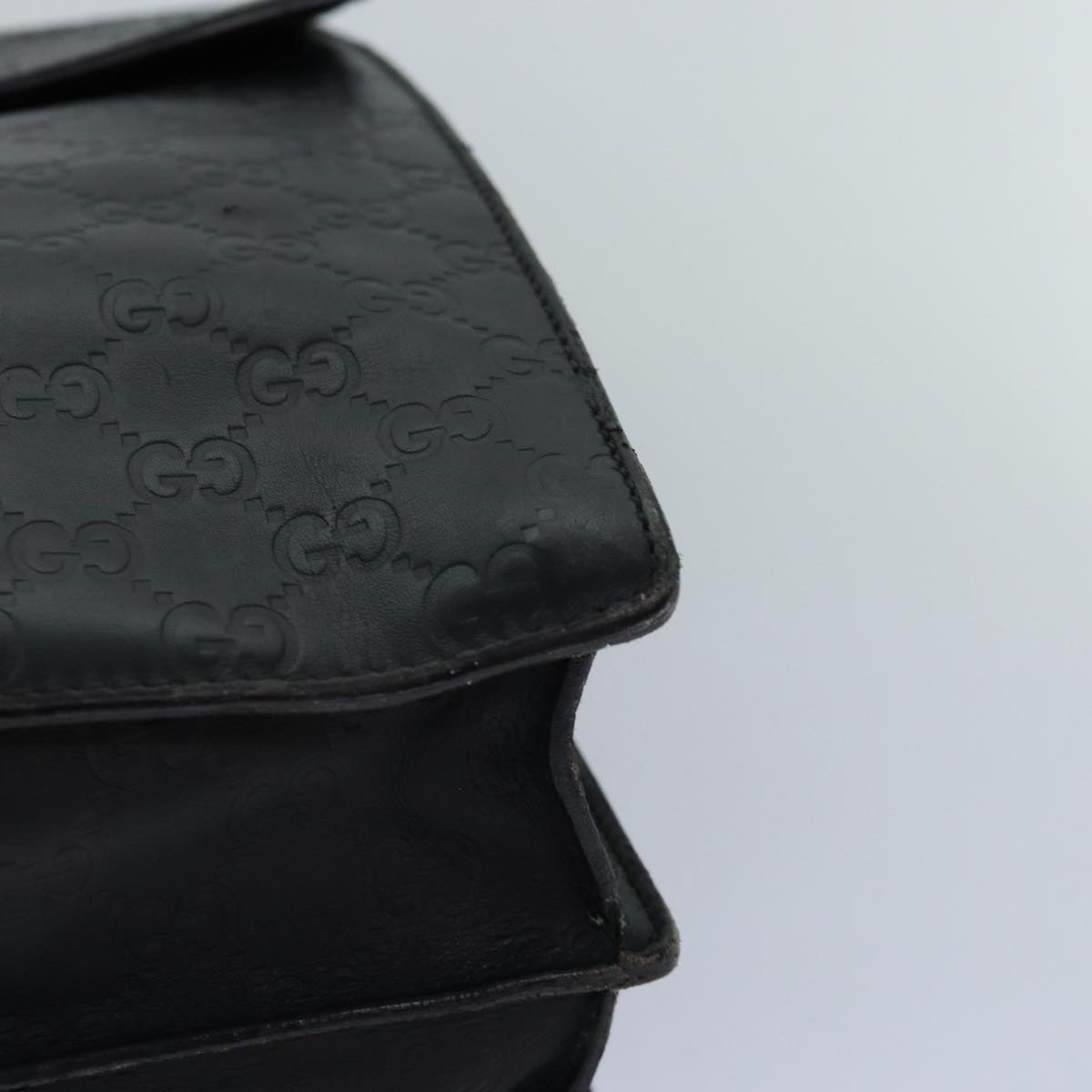 GUCCI GG Canvas Guccissima Hand Bag Leather Black 34045 hk1513