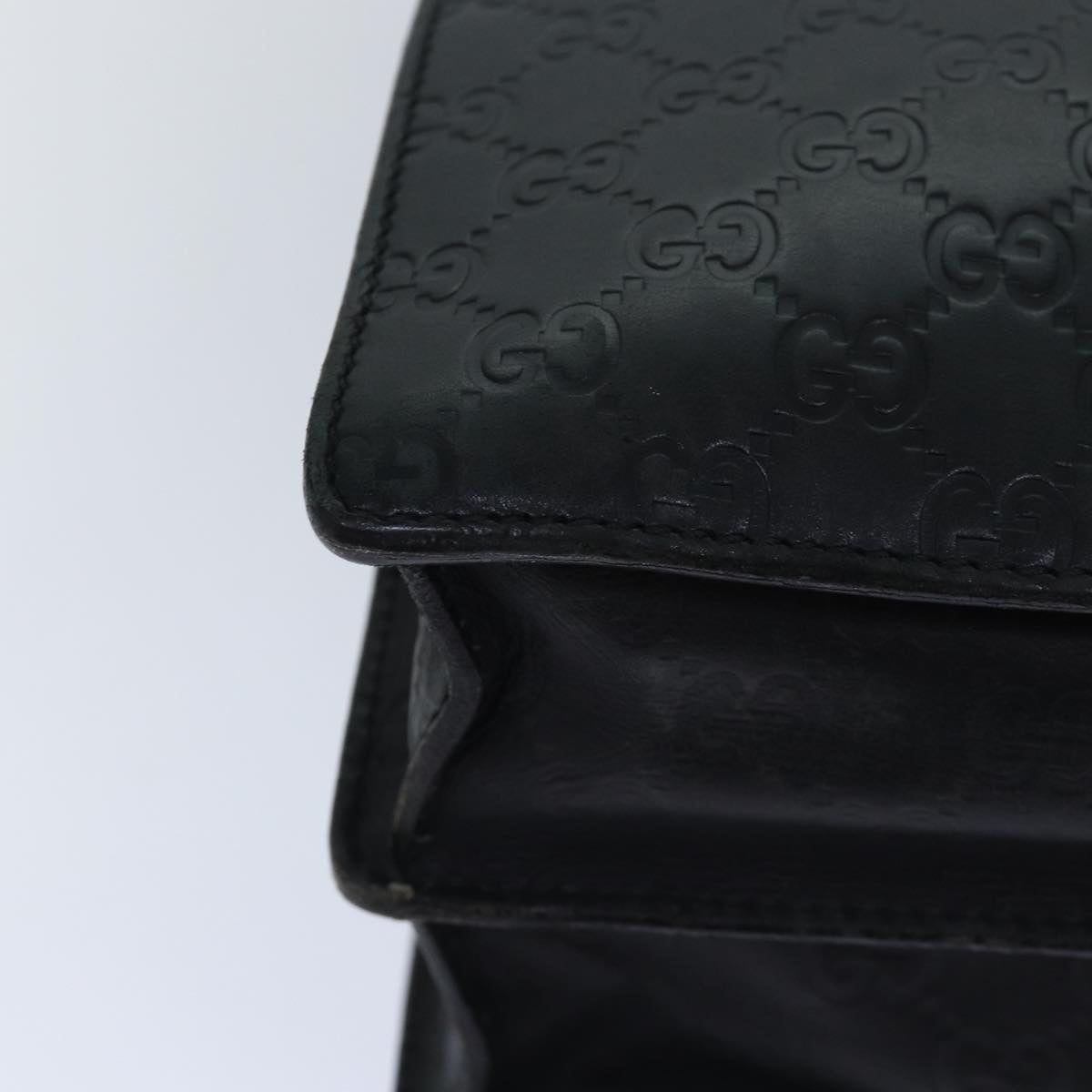 GUCCI GG Canvas Guccissima Hand Bag Leather Black 34045 hk1513