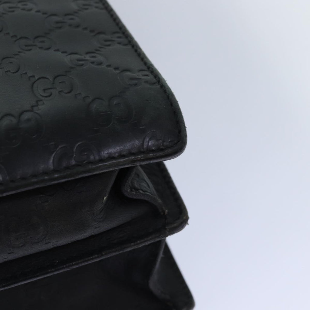 GUCCI GG Canvas Guccissima Hand Bag Leather Black 34045 hk1513