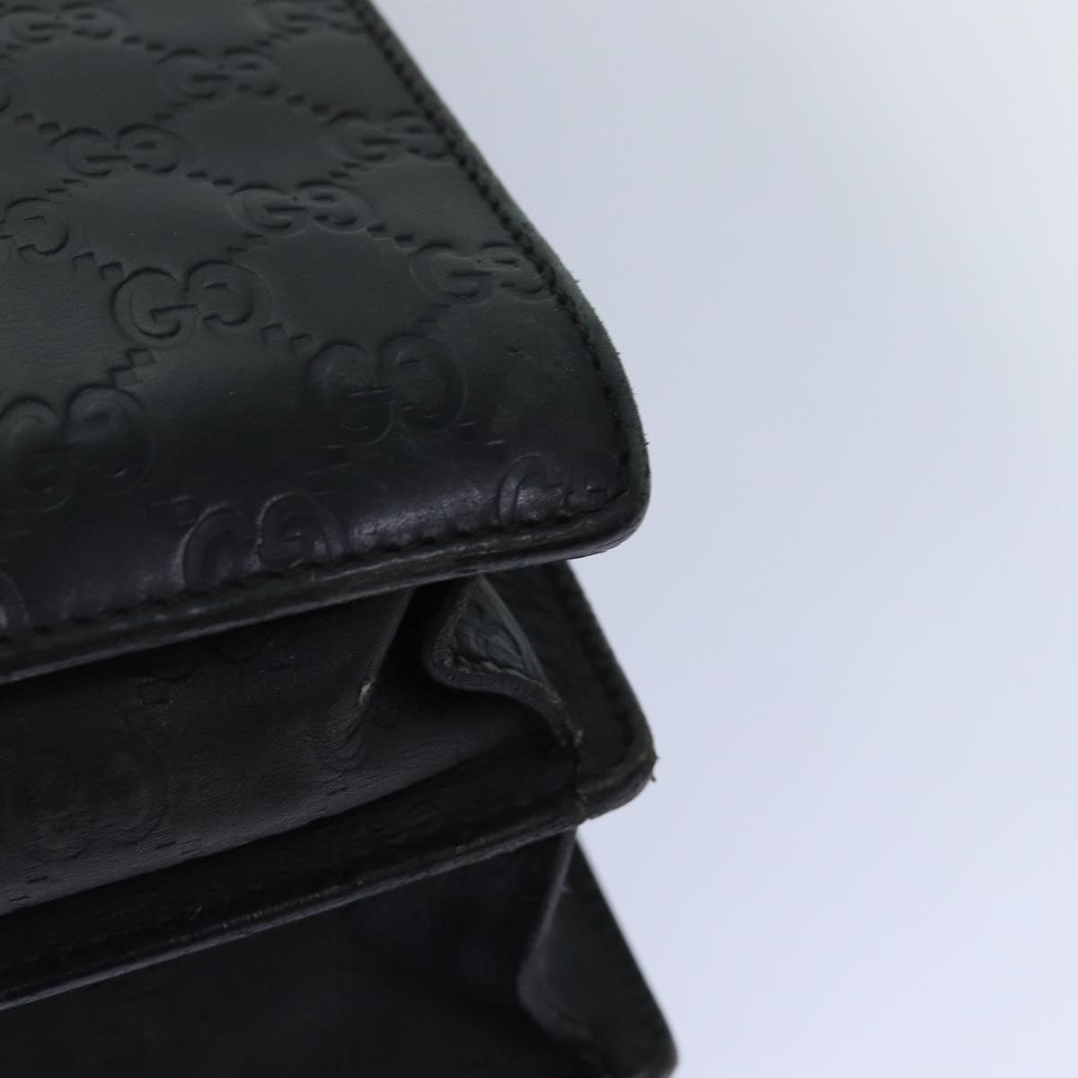 GUCCI GG Canvas Guccissima Hand Bag Leather Black 34045 hk1513