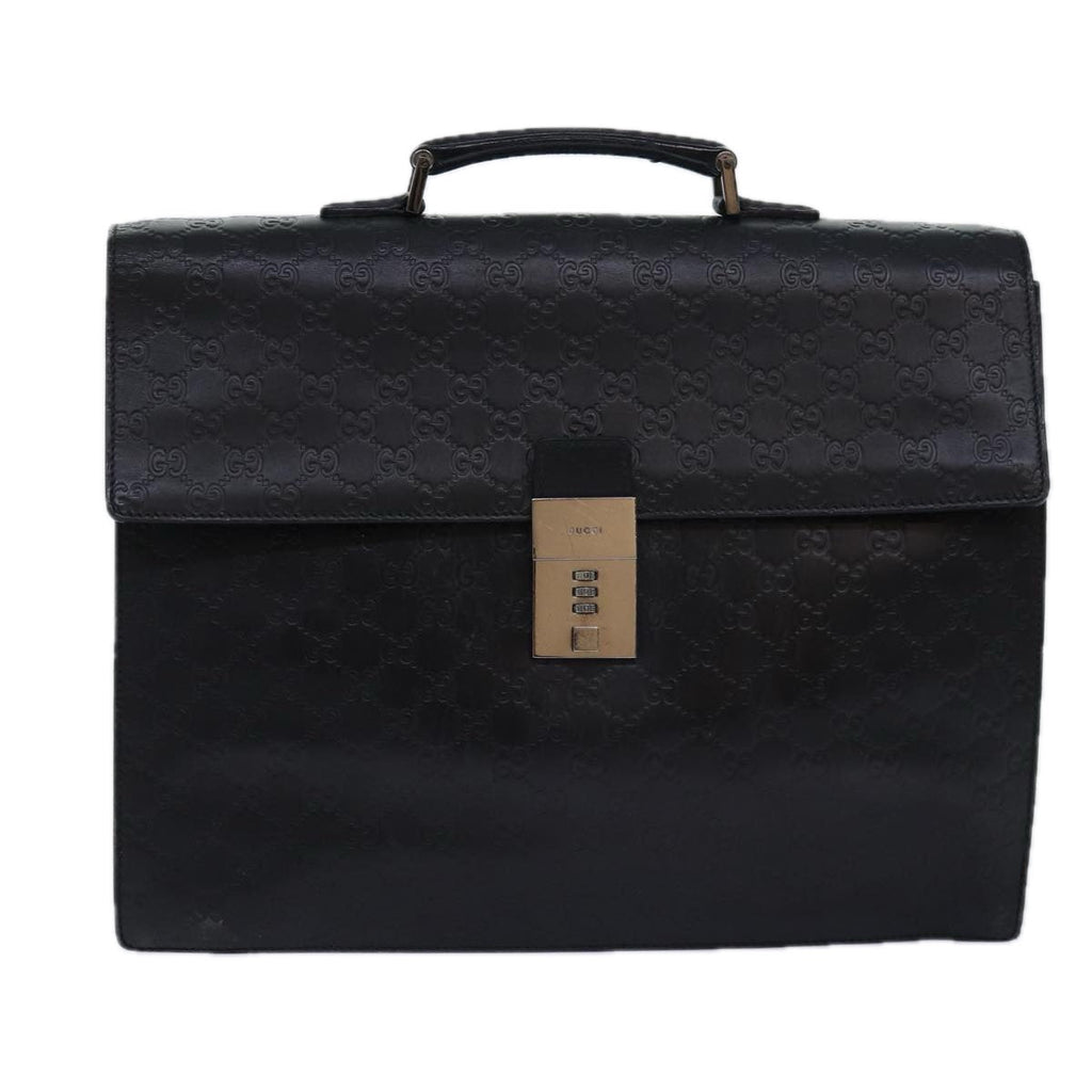 GUCCI GG Canvas Guccissima Hand Bag Leather Black 34045 hk1513