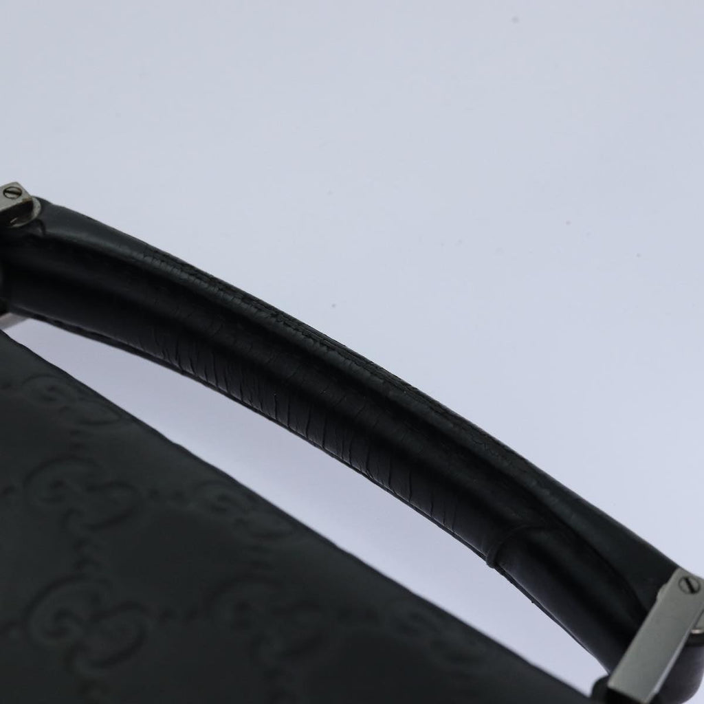 GUCCI GG Canvas Guccissima Hand Bag Leather Black 34045 hk1513
