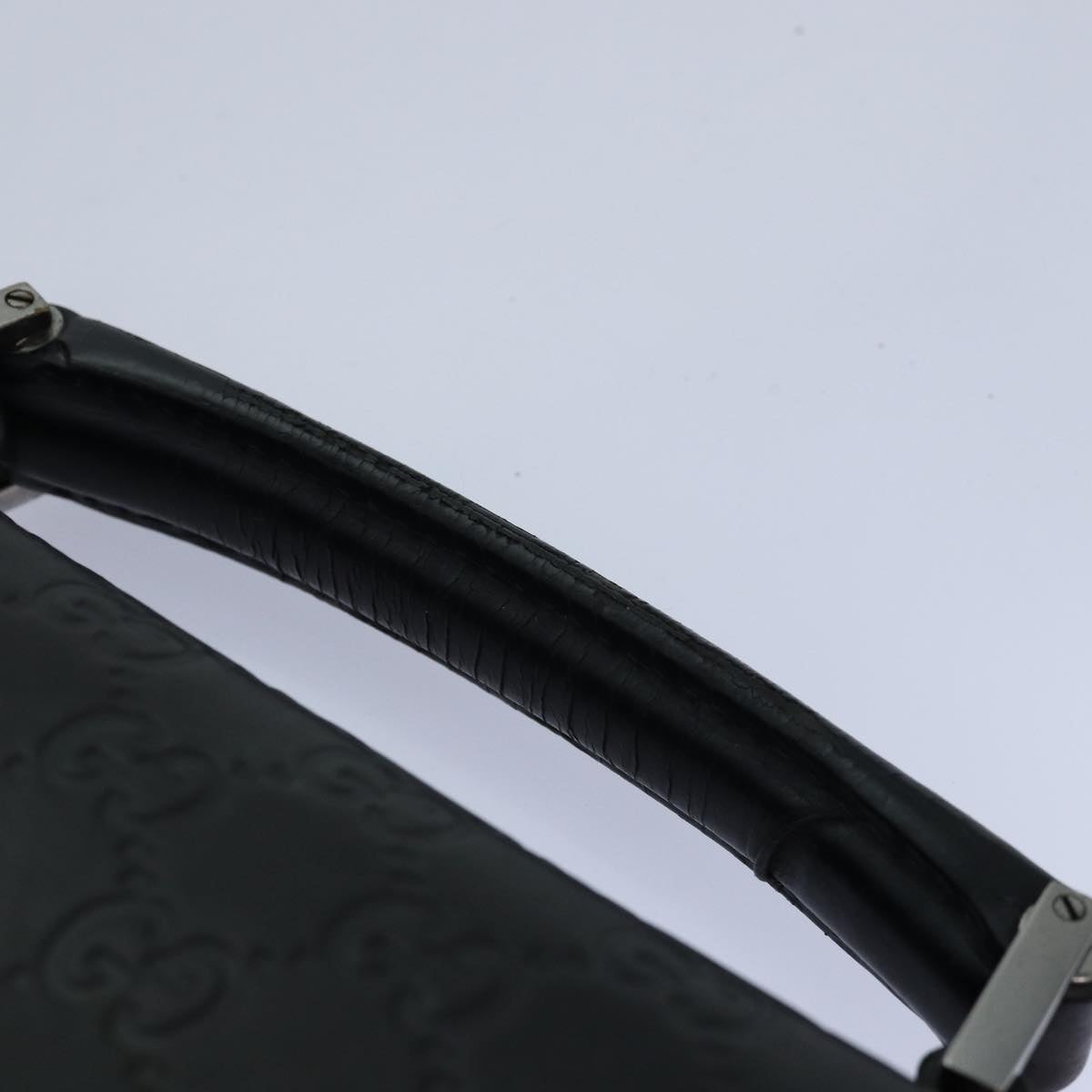 GUCCI GG Canvas Guccissima Hand Bag Leather Black 34045 hk1513