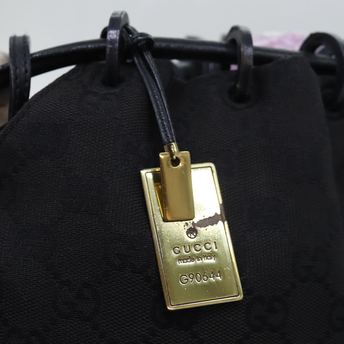 GUCCI GG Canvas Shoulder Bag Black 90644 hk1517