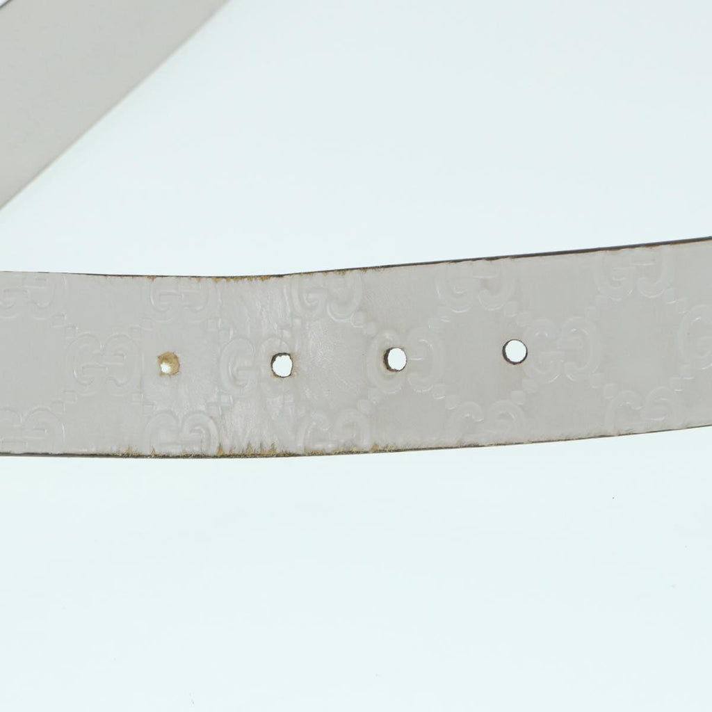 GUCCI GG Canvas Guccissima Belt Leather 40.9"" White 211562 hk1556