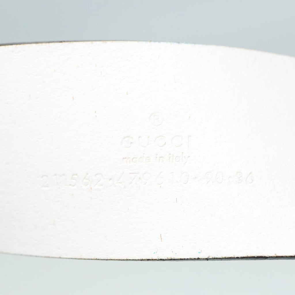 GUCCI GG Canvas Guccissima Belt Leather 40.9"" White 211562 hk1556