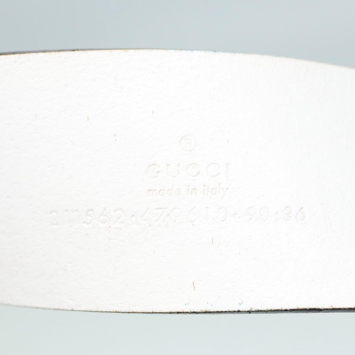 GUCCI GG Canvas Guccissima Belt Leather 40.9"" White 211562 hk1556