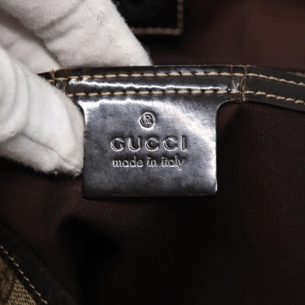 GUCCI GG Supreme Tote Bag PVC Leather Beige Silver 197953 hk1559