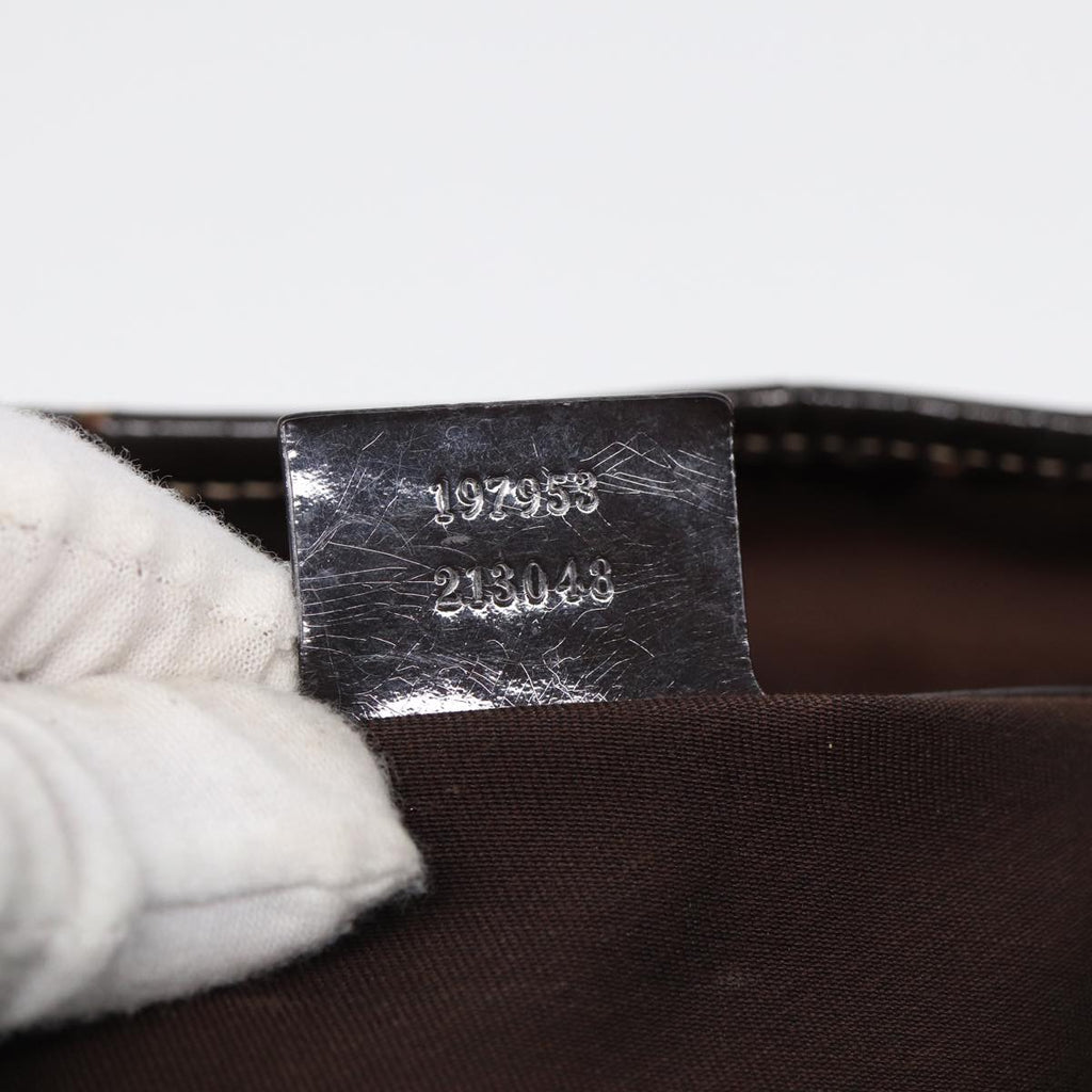 GUCCI GG Supreme Tote Bag PVC Leather Beige Silver 197953 hk1559