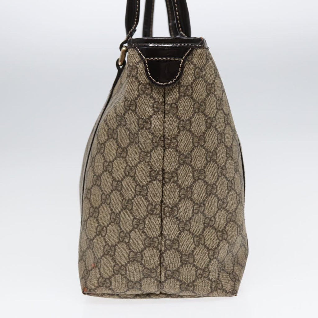 GUCCI GG Supreme Tote Bag PVC Leather Beige Silver 197953 hk1559